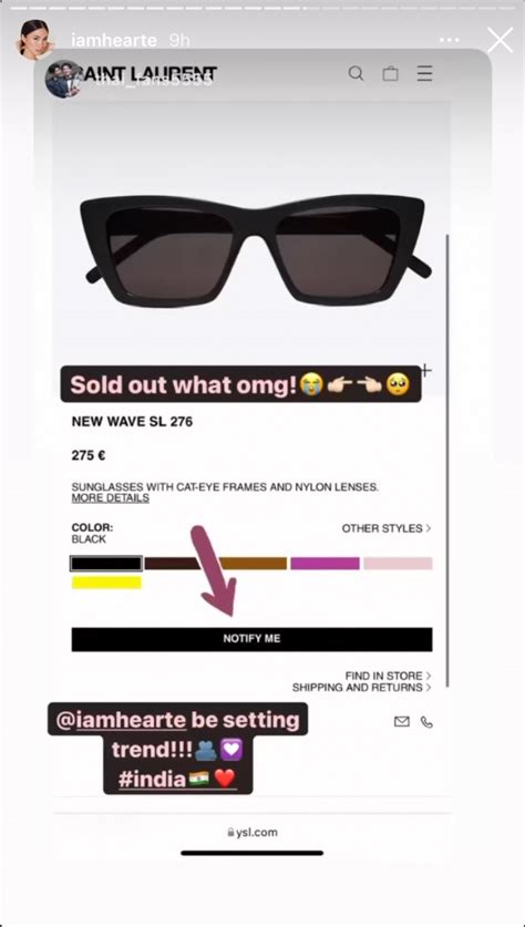 YSL sunglasses Instagram